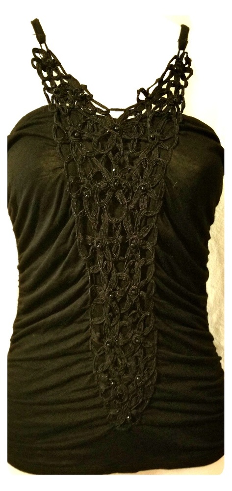 Rayon-spandex/lace tank